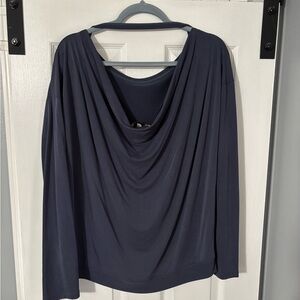 Open Back Navy Blue Women's Top